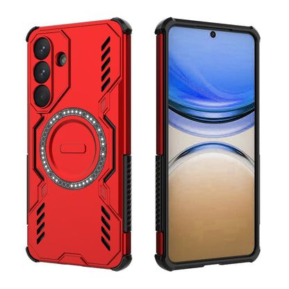Samsung Galaxy S26+ 5G Butterfly Armor MagSafe Magnetic Ring Shockproof Protective Phone Case with Stand