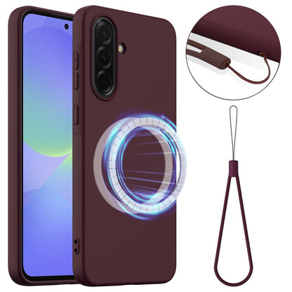 Samsung Galaxy A56 5G Shockproof Silicone MagSafe Phone Case with Microfibre Lining Magnetic Cover