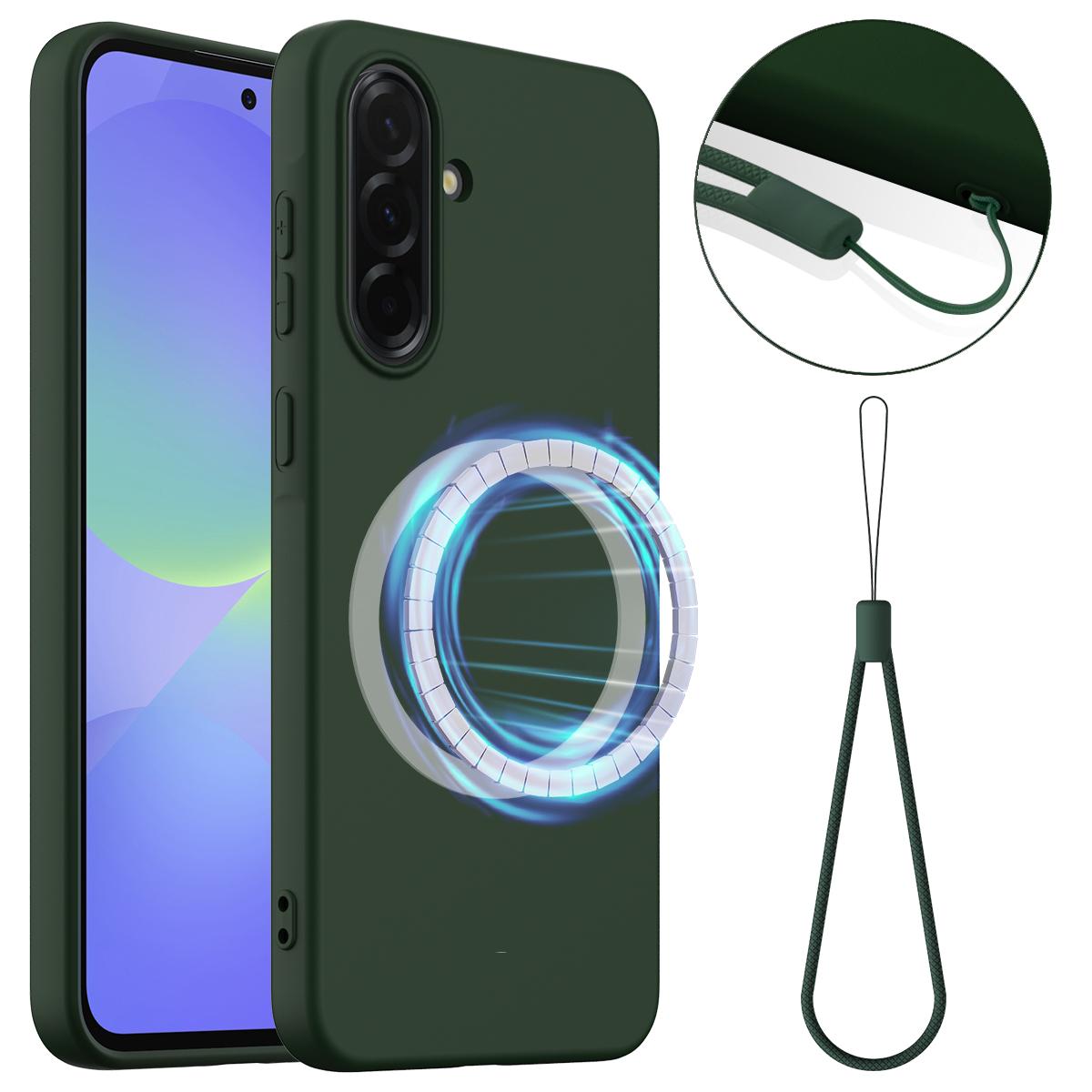 Samsung Galaxy A56 5G Shockproof Silicone MagSafe Phone Case with Microfibre Lining Magnetic Cover