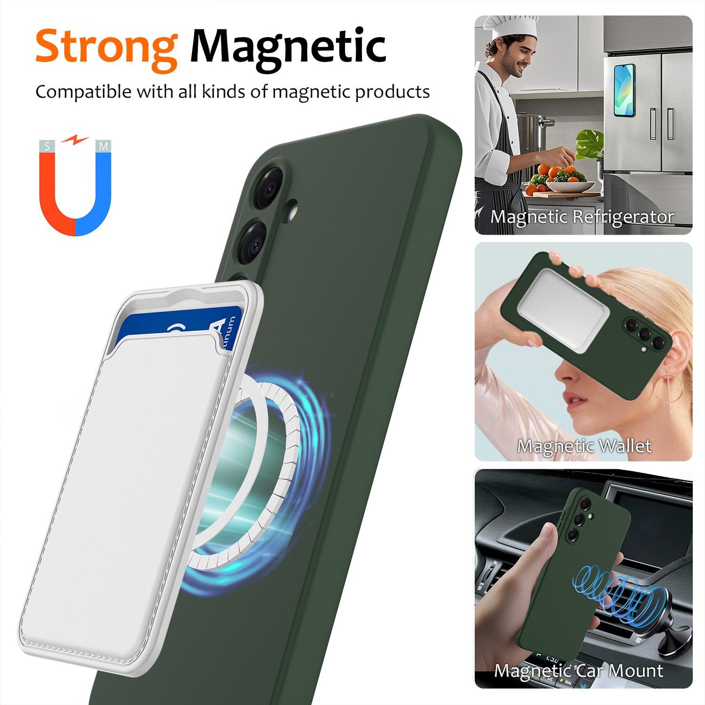 Samsung Galaxy A17 Shockproof Silicone MagSafe Phone Case with Microfibre Lining Magnetic Cover