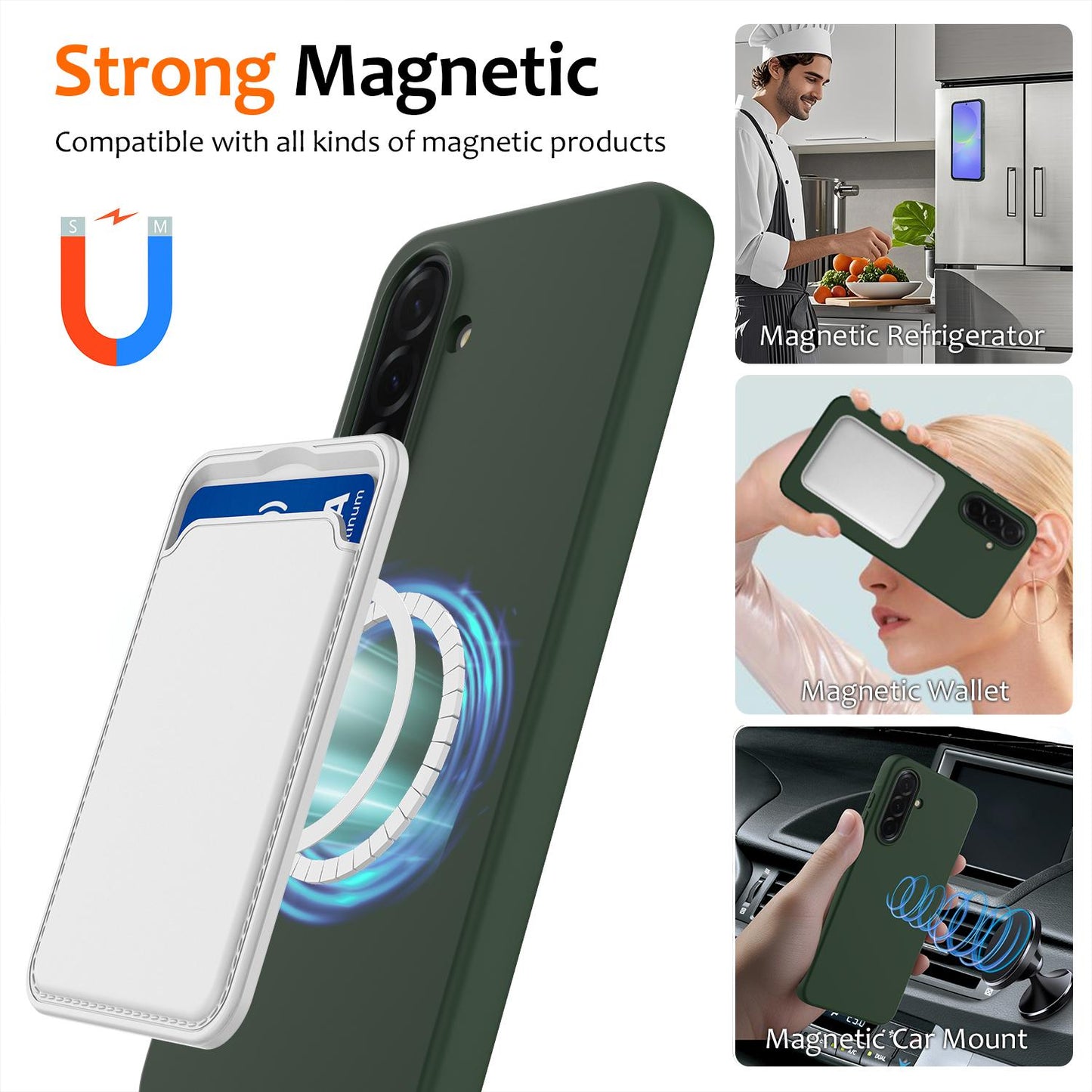 Samsung Galaxy A37 5G Shockproof Silicone MagSafe Phone Case with Microfibre Lining Magnetic Cover
