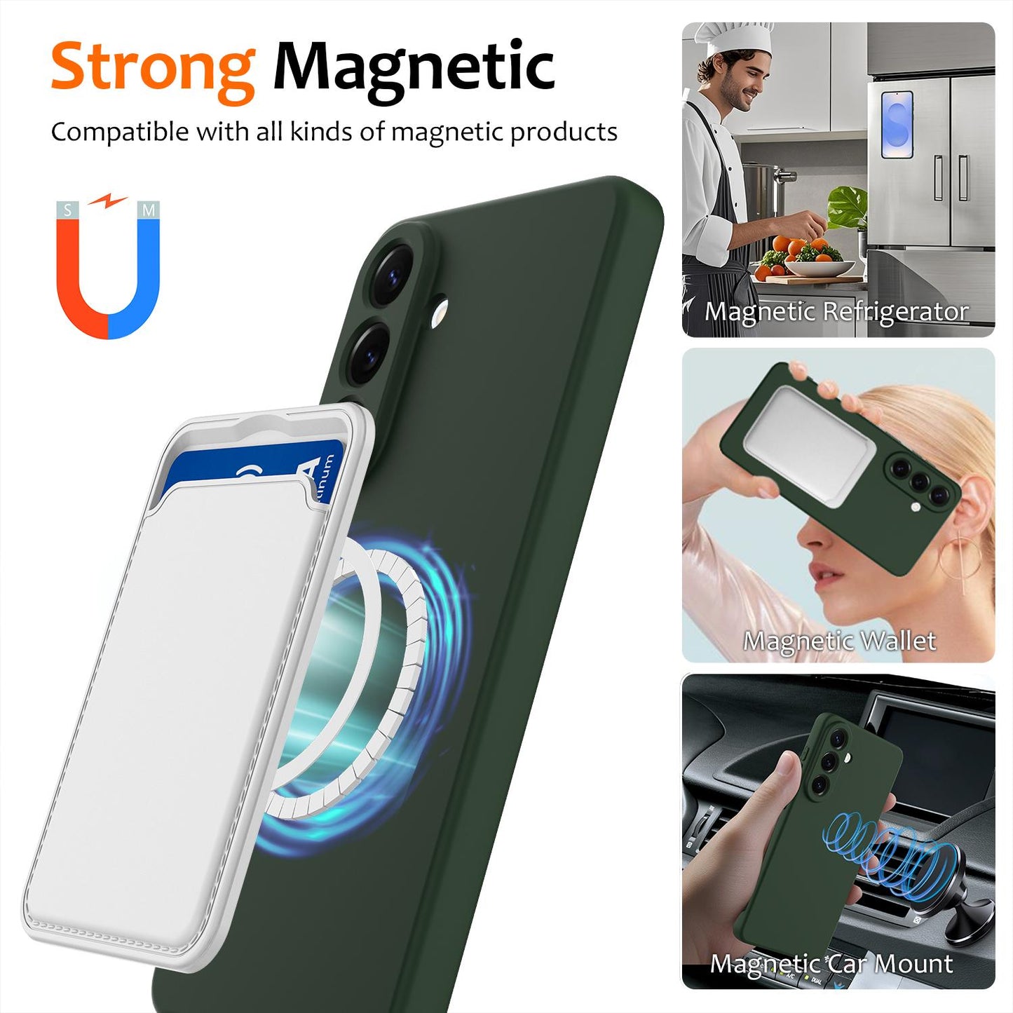 Samsung Galaxy A57 5G Shockproof Silicone MagSafe Phone Case with Microfibre Lining Magnetic Cover