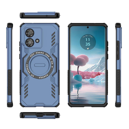 Motorola Edge 40 Neo 5G Butterfly Armor MagSafe Magnetic Ring Shockproof Protective Phone Case with Stand