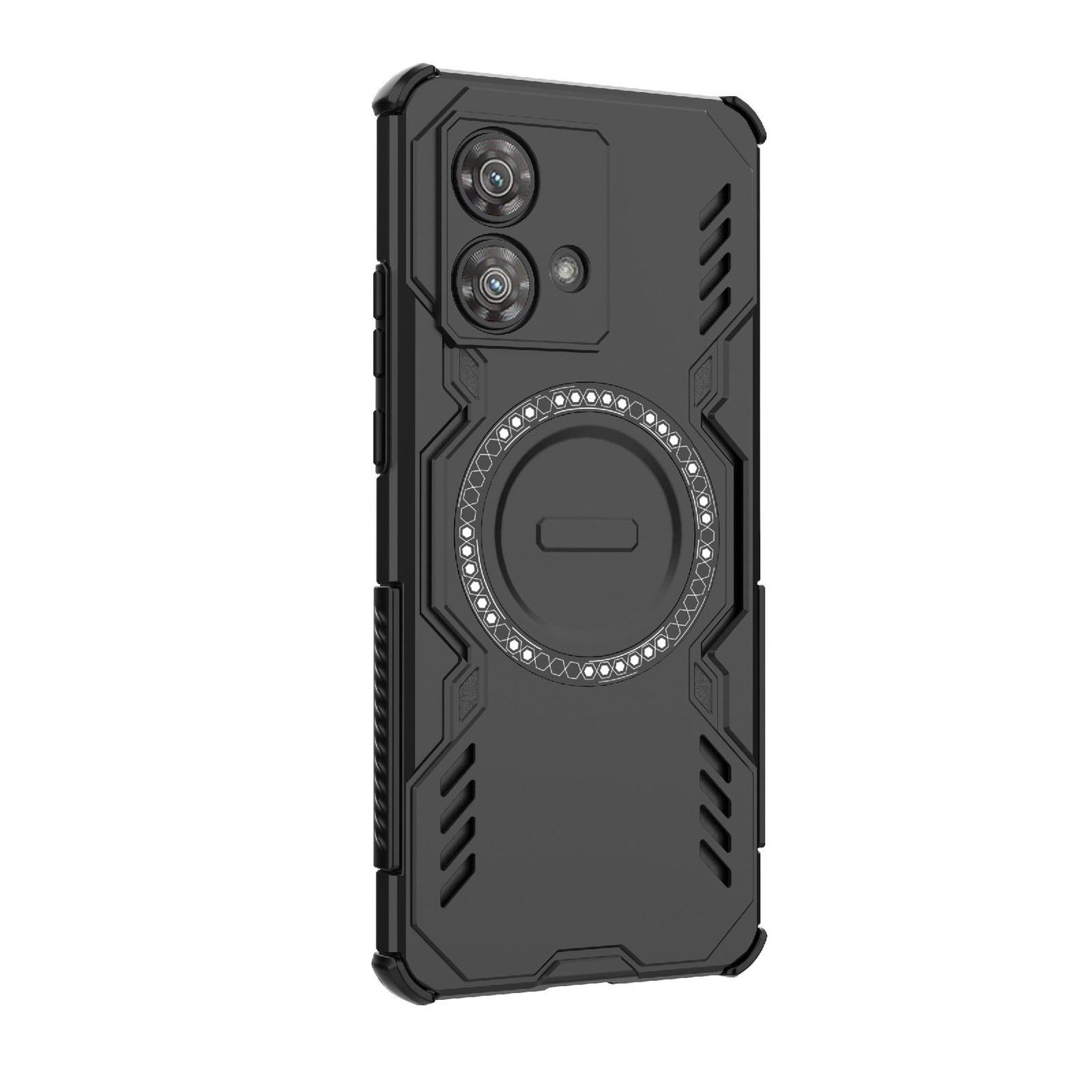 Motorola Edge 40 Neo 5G Butterfly Armor MagSafe Magnetic Ring Shockproof Protective Phone Case with Stand