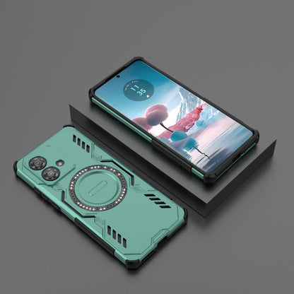 Motorola Edge 40 Neo 5G Butterfly Armor MagSafe Magnetic Ring Shockproof Protective Phone Case with Stand