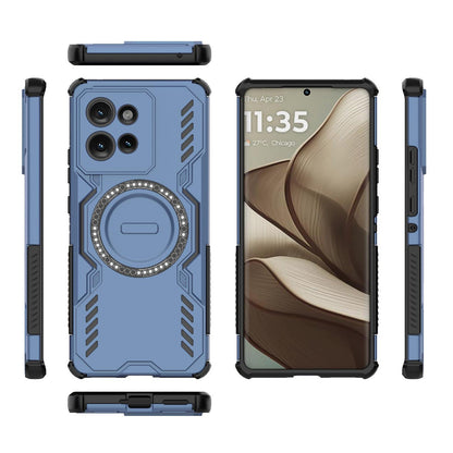 Motorola Edge 50 5G Butterfly Armor MagSafe Magnetic Ring Shockproof Protective Phone Case with Stand