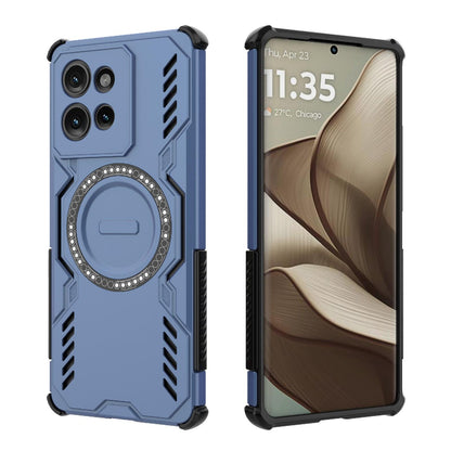 Motorola Edge 50 5G Butterfly Armor MagSafe Magnetic Ring Shockproof Protective Phone Case with Stand