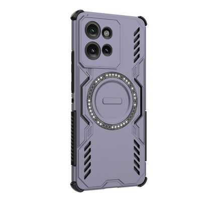 Motorola Edge 50 5G Butterfly Armor MagSafe Magnetic Ring Shockproof Protective Phone Case with Stand