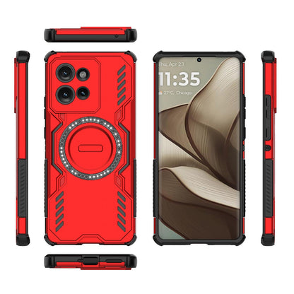 Motorola Edge 50 5G Butterfly Armor MagSafe Magnetic Ring Shockproof Protective Phone Case with Stand
