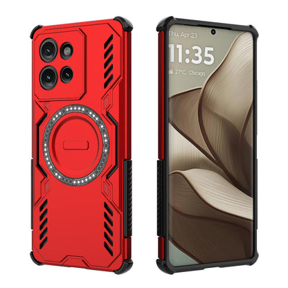 Motorola Edge 50 5G Butterfly Armor MagSafe Magnetic Ring Shockproof Protective Phone Case with Stand