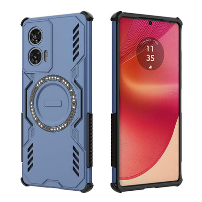 Motorola Edge 50 Fusion 5G Butterfly Armor MagSafe Magnetic Ring Shockproof Protective Phone Case with Stand