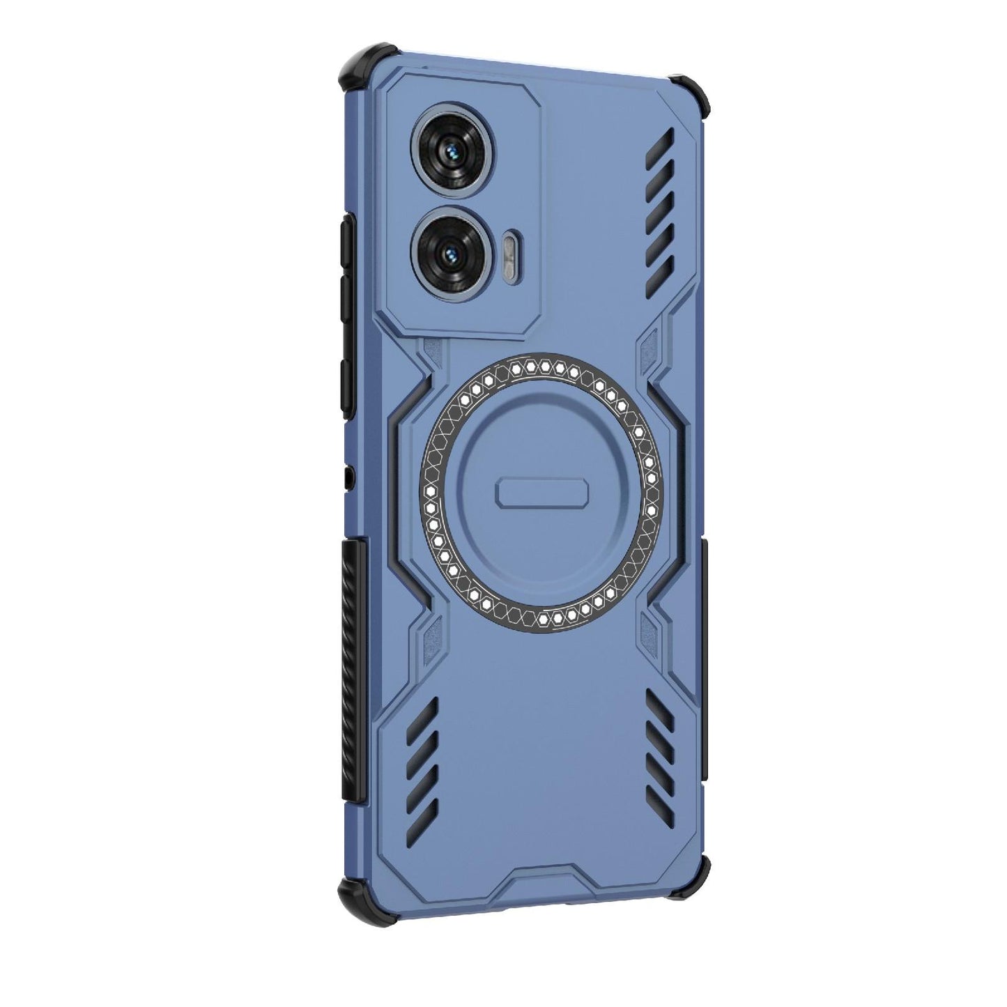 Motorola Edge 50 Fusion 5G Butterfly Armor MagSafe Magnetic Ring Shockproof Protective Phone Case with Stand