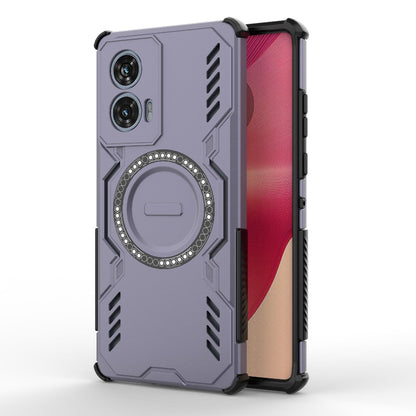 Motorola Edge 50 Fusion 5G Butterfly Armor MagSafe Magnetic Ring Shockproof Protective Phone Case with Stand