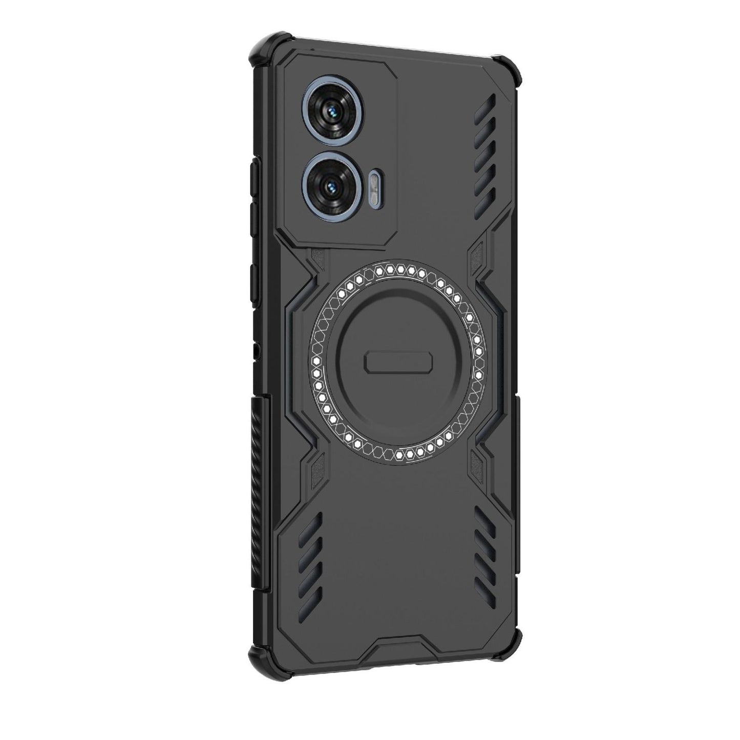 Motorola Edge 50 Fusion 5G Butterfly Armor MagSafe Magnetic Ring Shockproof Protective Phone Case with Stand