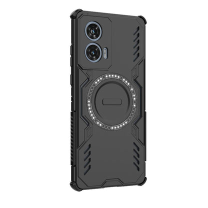 Motorola Edge 50 Fusion 5G Butterfly Armor MagSafe Magnetic Ring Shockproof Protective Phone Case with Stand