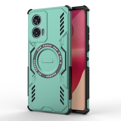 Motorola Edge 50 Fusion 5G Butterfly Armor MagSafe Magnetic Ring Shockproof Protective Phone Case with Stand