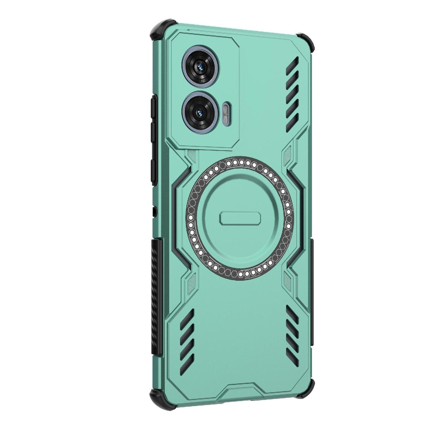 Motorola Edge 50 Fusion 5G Butterfly Armor MagSafe Magnetic Ring Shockproof Protective Phone Case with Stand