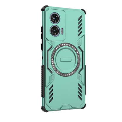 Motorola Edge 50 Fusion 5G Butterfly Armor MagSafe Magnetic Ring Shockproof Protective Phone Case with Stand