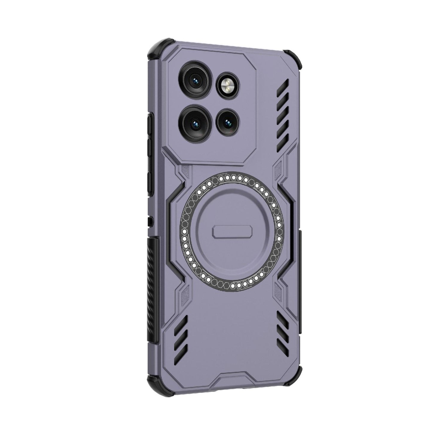 Motorola Edge 50 Neo 5G Butterfly Armor MagSafe Magnetic Ring Shockproof Protective Phone Case with Stand