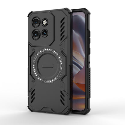 Motorola Edge 50 Neo 5G Butterfly Armor MagSafe Magnetic Ring Shockproof Protective Phone Case with Stand
