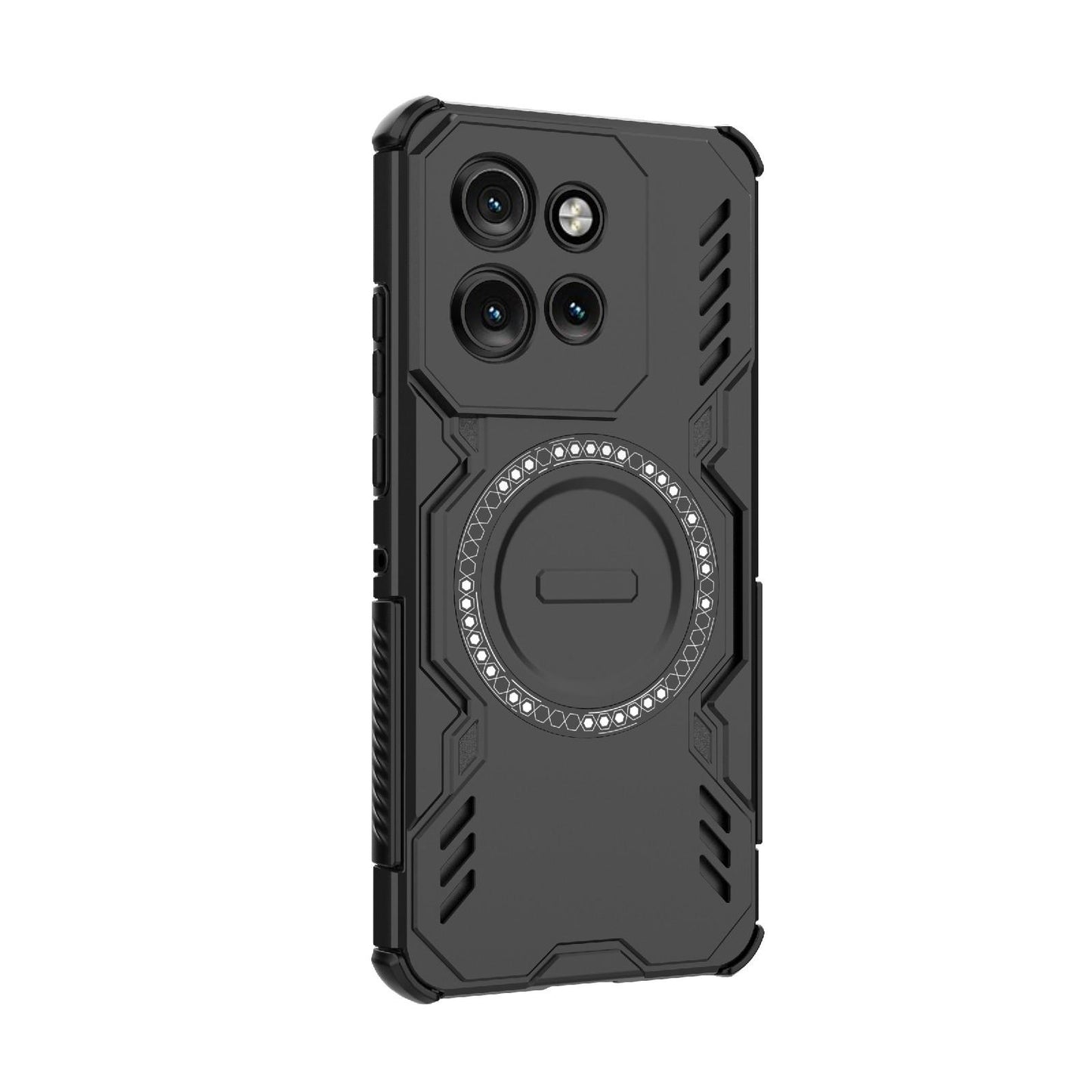 Motorola Edge 50 Neo 5G Butterfly Armor MagSafe Magnetic Ring Shockproof Protective Phone Case with Stand