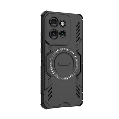 Motorola Edge 50 Neo 5G Butterfly Armor MagSafe Magnetic Ring Shockproof Protective Phone Case with Stand