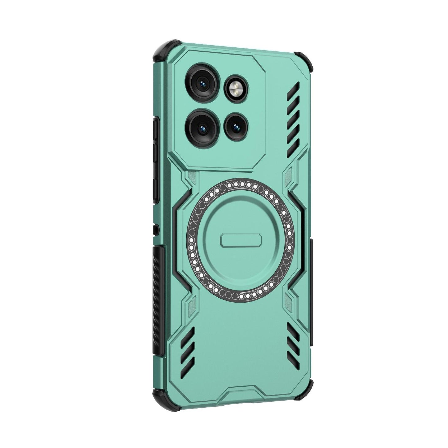 Motorola Edge 50 Neo 5G Butterfly Armor MagSafe Magnetic Ring Shockproof Protective Phone Case with Stand