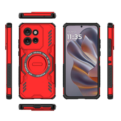 Motorola Edge 50 Neo 5G Butterfly Armor MagSafe Magnetic Ring Shockproof Protective Phone Case with Stand