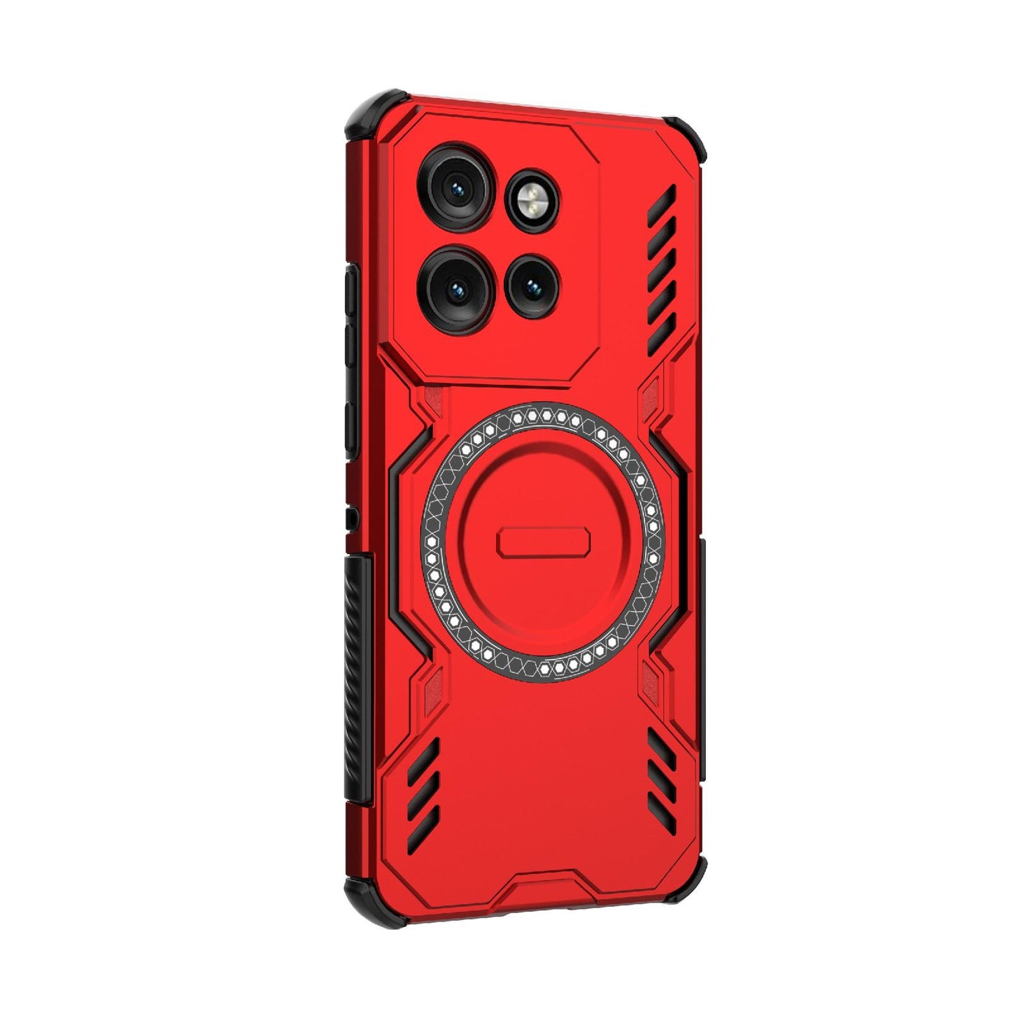 Motorola Edge 50 Neo 5G Butterfly Armor MagSafe Magnetic Ring Shockproof Protective Phone Case with Stand