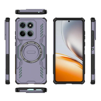 Motorola Edge 60 Fusion 5G Butterfly Armor MagSafe Magnetic Ring Shockproof Protective Phone Case with Stand