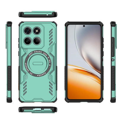 Motorola Edge 60 Fusion 5G Butterfly Armor MagSafe Magnetic Ring Shockproof Protective Phone Case with Stand