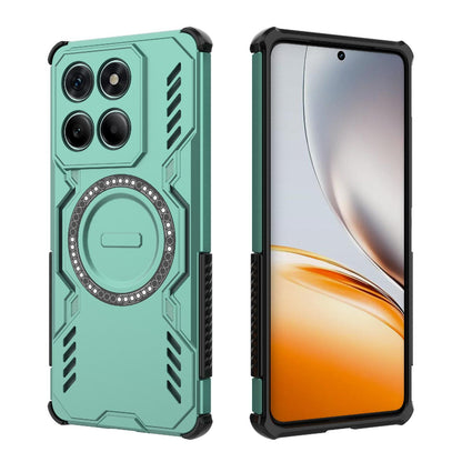 Motorola Edge 60 Fusion 5G Butterfly Armor MagSafe Magnetic Ring Shockproof Protective Phone Case with Stand