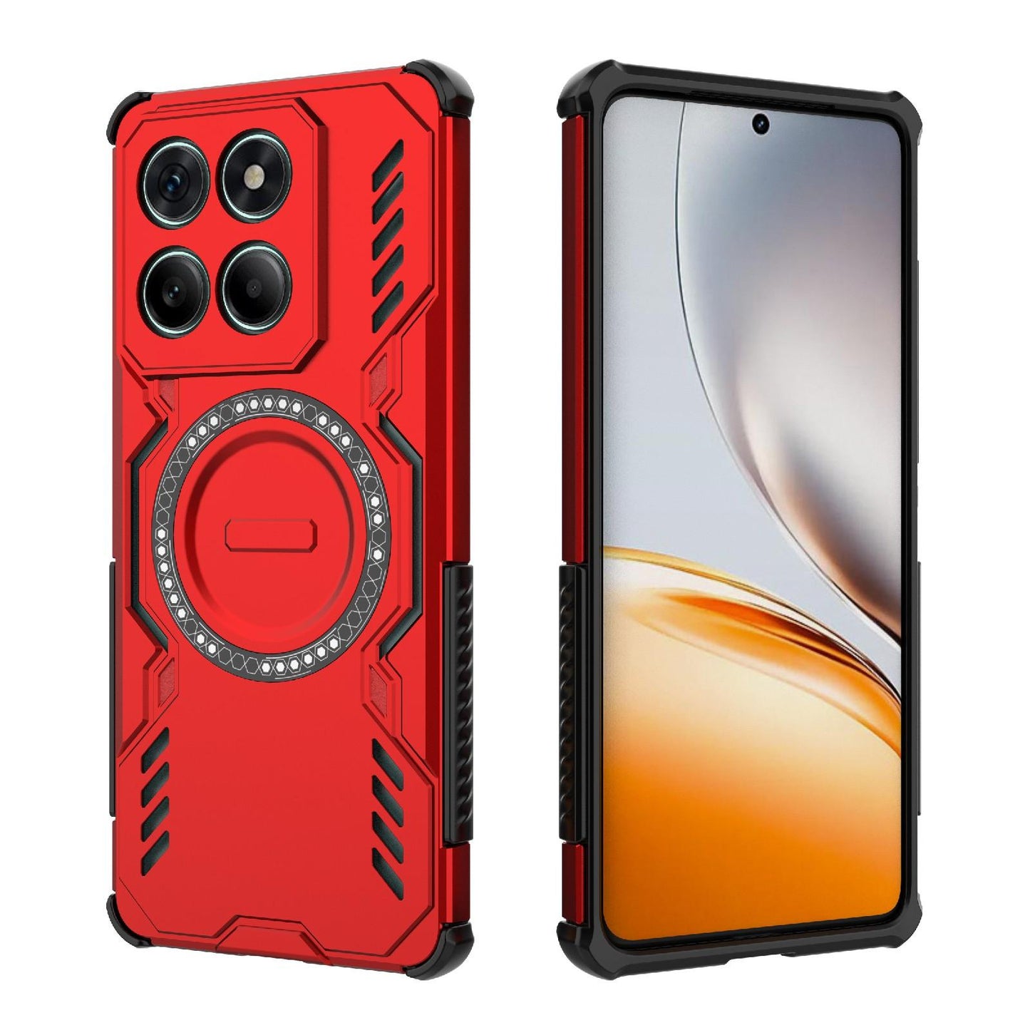 Motorola Edge 60 Fusion 5G Butterfly Armor MagSafe Magnetic Ring Shockproof Protective Phone Case with Stand
