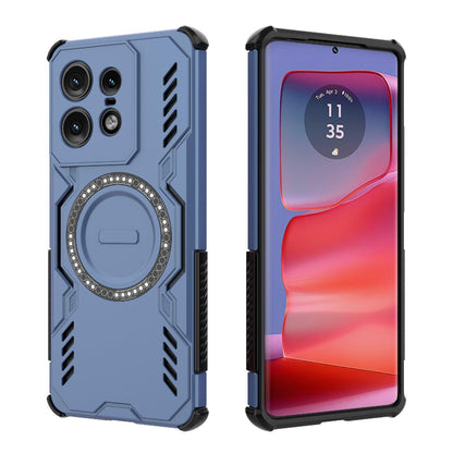 Motorola Edge 50 Pro 5G Butterfly Armor MagSafe Magnetic Ring Shockproof Protective Phone Case with Stand