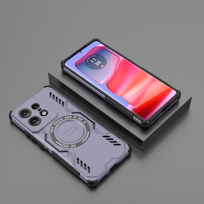 Motorola Edge 50 Pro 5G Butterfly Armor MagSafe Magnetic Ring Shockproof Protective Phone Case with Stand