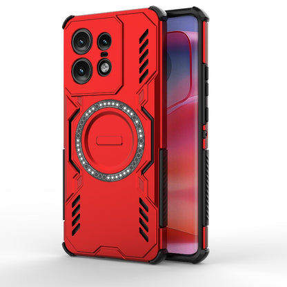 Motorola Edge 50 Pro 5G Butterfly Armor MagSafe Magnetic Ring Shockproof Protective Phone Case with Stand