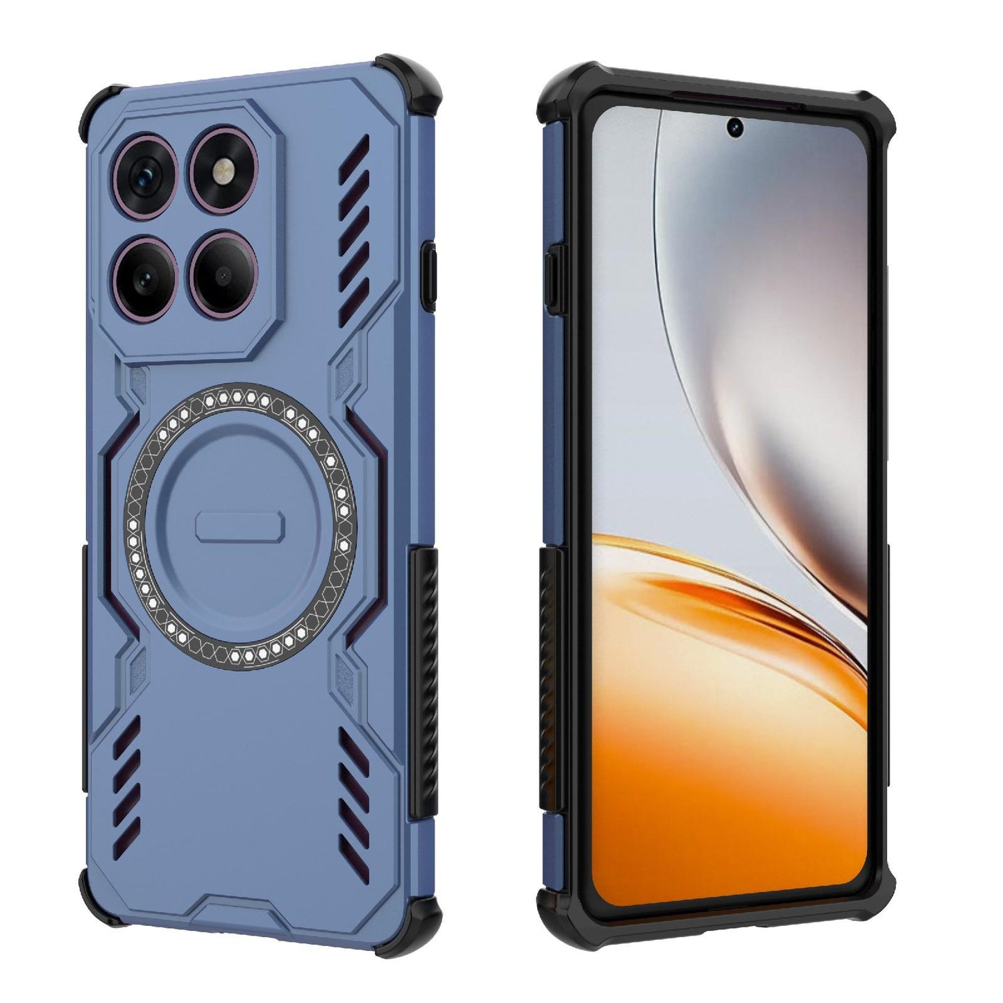 Motorola Edge 60 Pro 5G Butterfly Armor MagSafe Magnetic Ring Shockproof Protective Phone Case with Stand