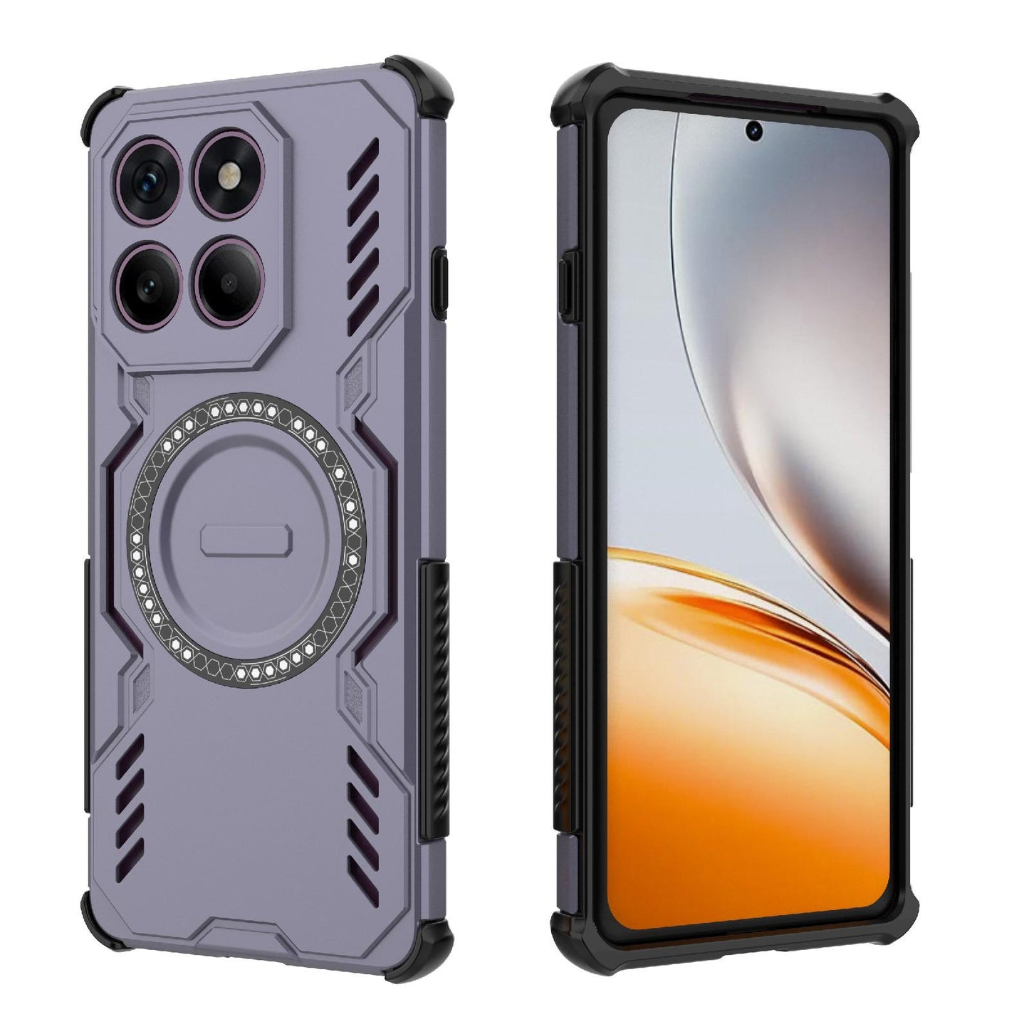 Motorola Edge 60 Pro 5G Butterfly Armor MagSafe Magnetic Ring Shockproof Protective Phone Case with Stand