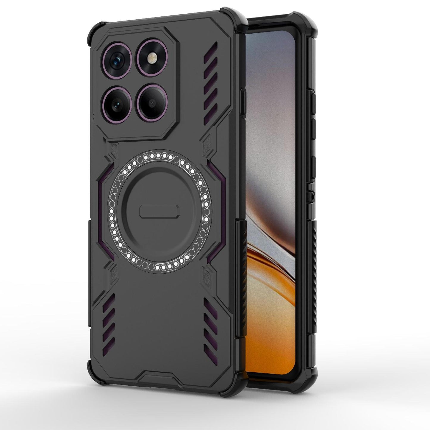 Motorola Edge 60 Pro 5G Butterfly Armor MagSafe Magnetic Ring Shockproof Protective Phone Case with Stand
