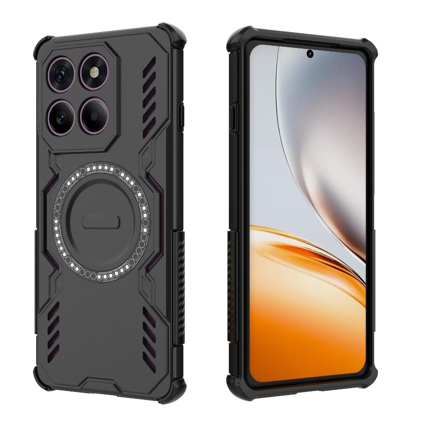 Motorola Edge 60 Pro 5G Butterfly Armor MagSafe Magnetic Ring Shockproof Protective Phone Case with Stand