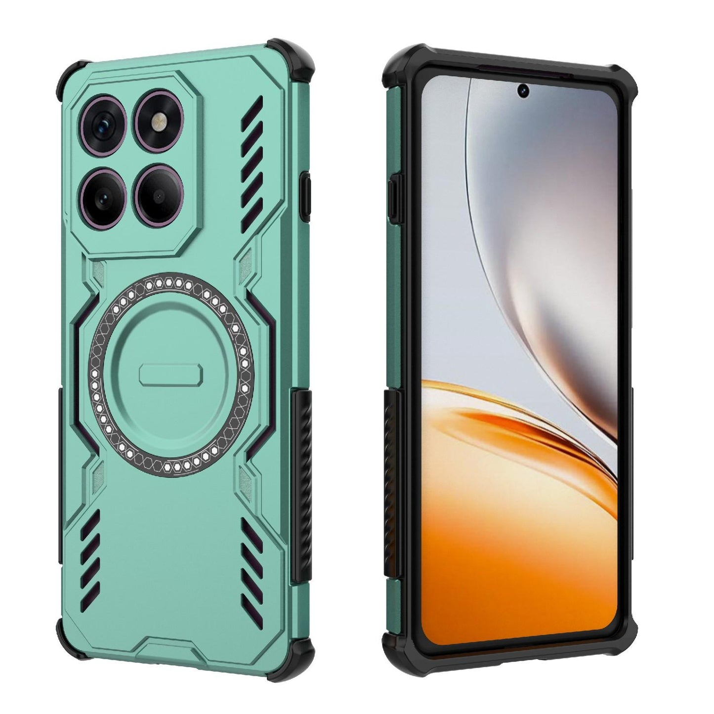 Motorola Edge 60 Pro 5G Butterfly Armor MagSafe Magnetic Ring Shockproof Protective Phone Case with Stand