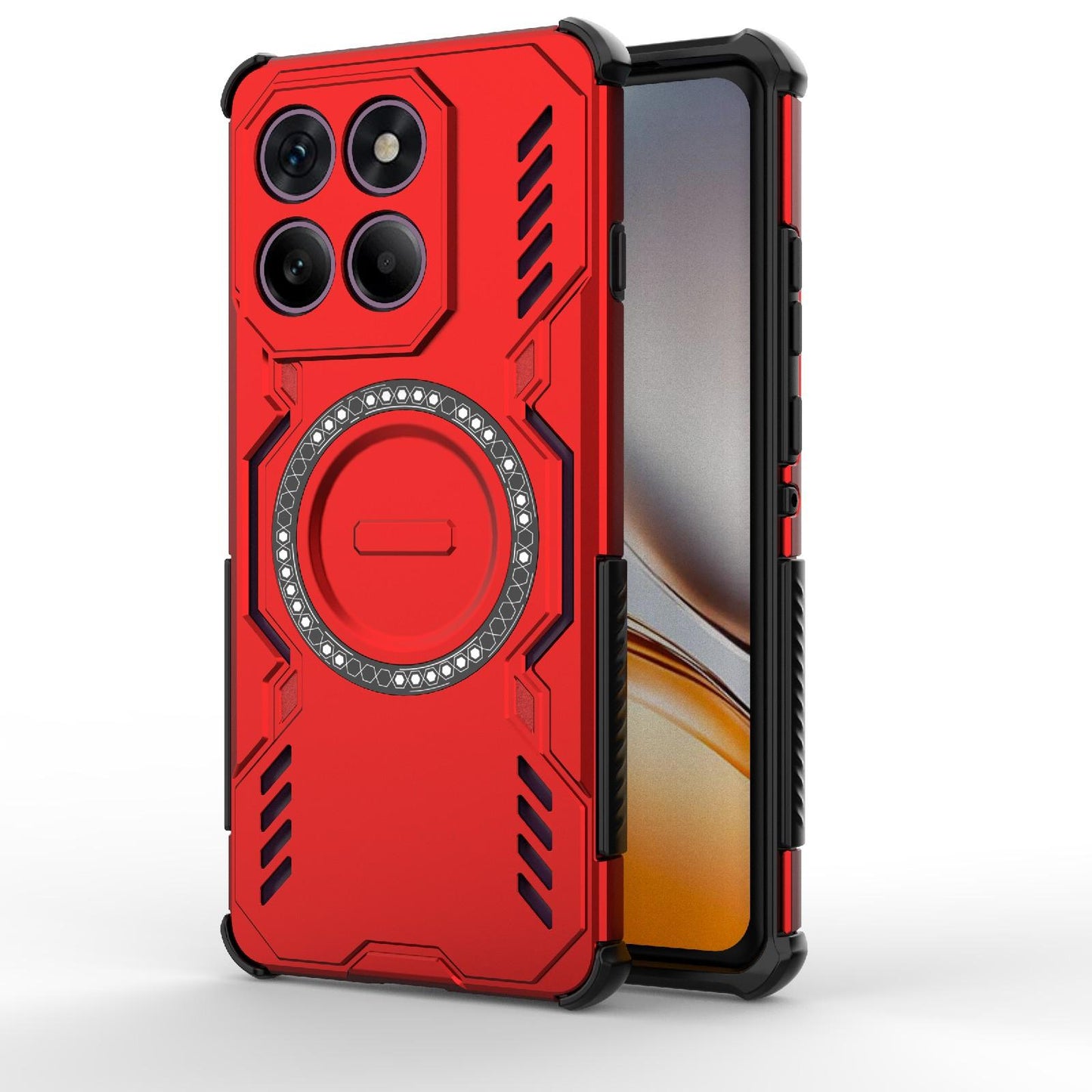 Motorola Edge 60 Pro 5G Butterfly Armor MagSafe Magnetic Ring Shockproof Protective Phone Case with Stand