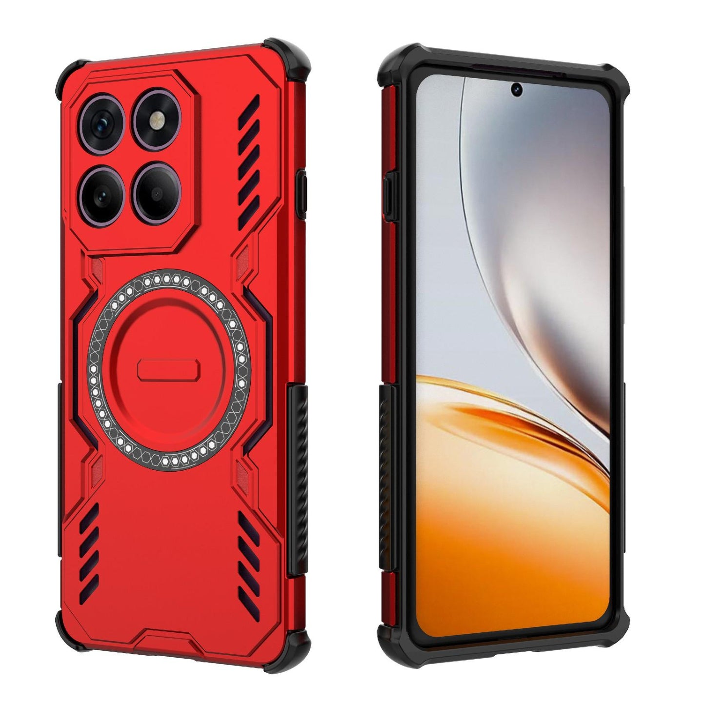 Motorola Edge 60 Pro 5G Butterfly Armor MagSafe Magnetic Ring Shockproof Protective Phone Case with Stand