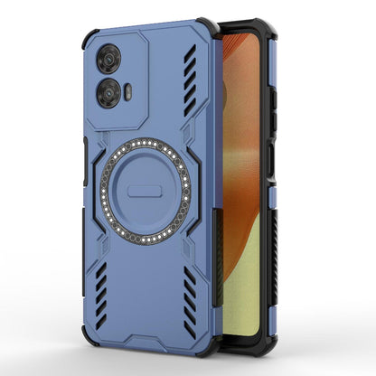 Motorola Moto G34 5G Butterfly Armor MagSafe Magnetic Ring Shockproof Protective Phone Case with Stand