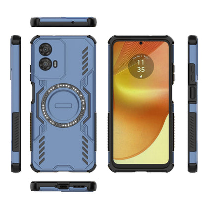 Motorola Moto G34 5G Butterfly Armor MagSafe Magnetic Ring Shockproof Protective Phone Case with Stand
