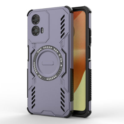 Motorola Moto G34 5G Butterfly Armor MagSafe Magnetic Ring Shockproof Protective Phone Case with Stand