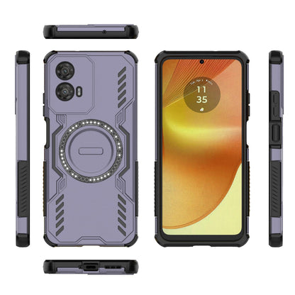 Motorola Moto G34 5G Butterfly Armor MagSafe Magnetic Ring Shockproof Protective Phone Case with Stand