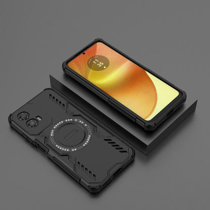 Motorola Moto G34 5G Butterfly Armor MagSafe Magnetic Ring Shockproof Protective Phone Case with Stand