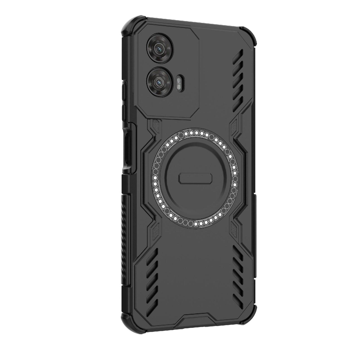 Motorola Moto G34 5G Butterfly Armor MagSafe Magnetic Ring Shockproof Protective Phone Case with Stand
