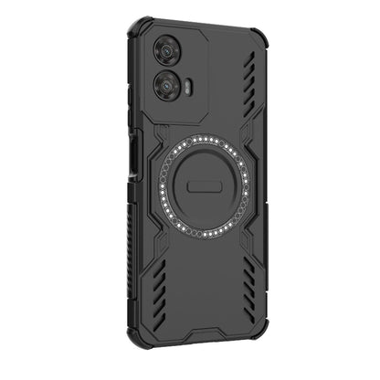 Motorola Moto G34 5G Butterfly Armor MagSafe Magnetic Ring Shockproof Protective Phone Case with Stand